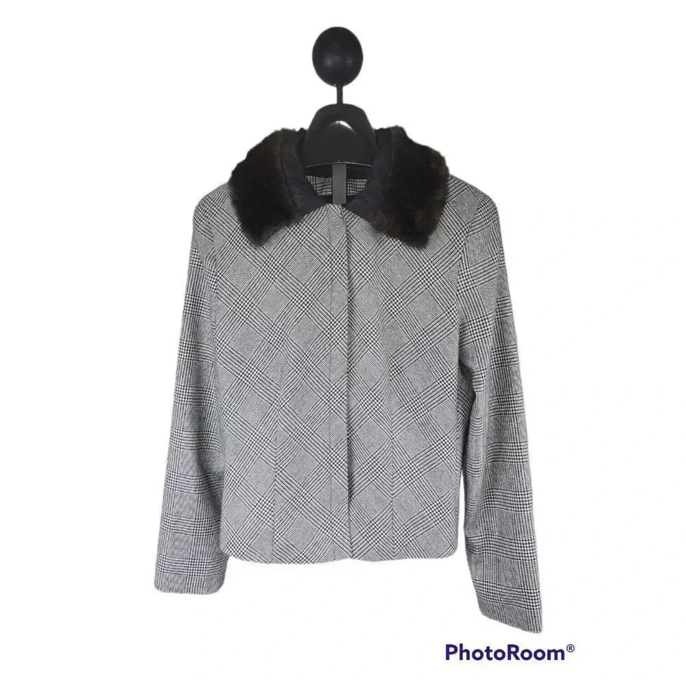 Vintage Donatella Women's Wool Blend‎ Jacket Size 8 (Medium)